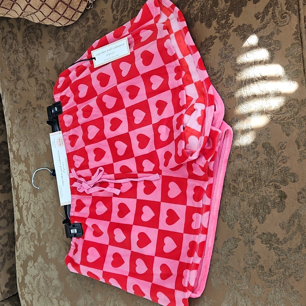 Cupcakes and cashmere heart and pink pajama shorts